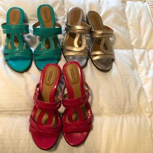 Croft & barrow slide on low heel sandals lot of 3